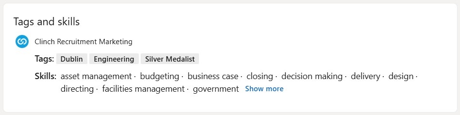 Linked CRM Skills Tags