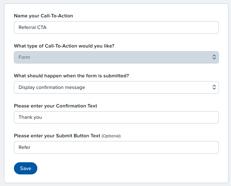 Creating a form