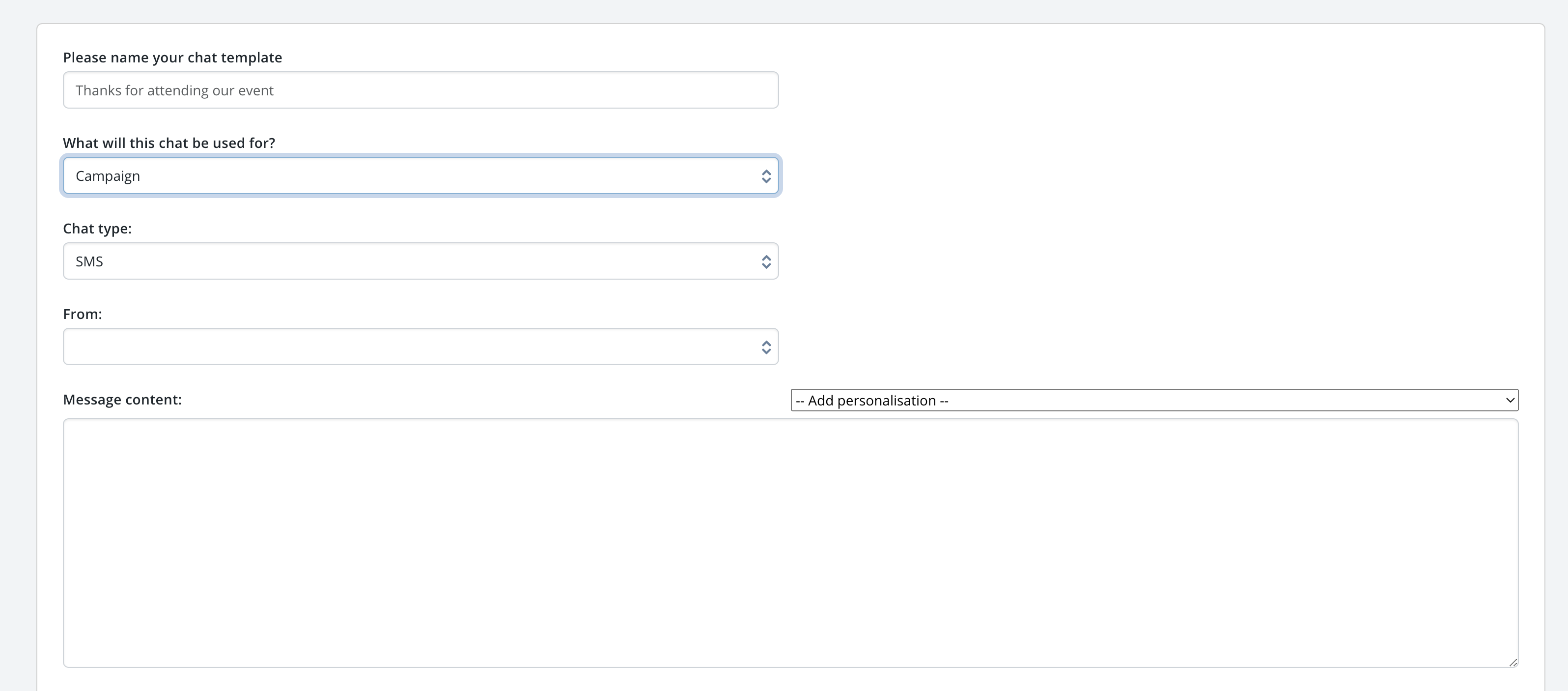 creating the sms