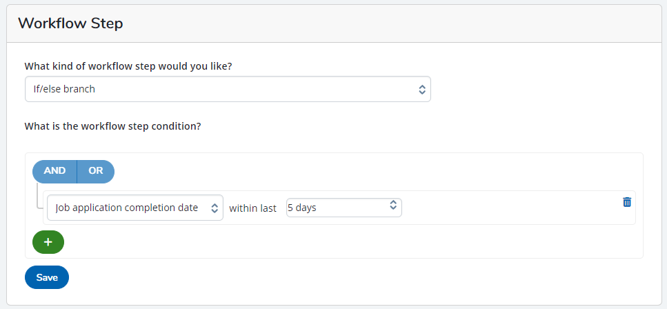Workflow Job Application Completion Date Step