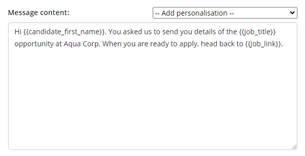 Send me this job sms