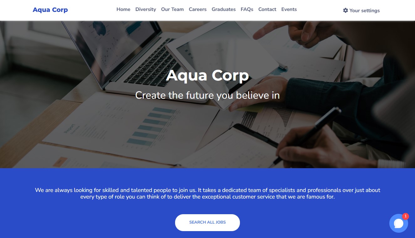 Chatbot on page.