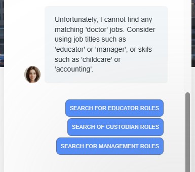 Chatbot No Matching Jobs Example